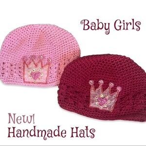 NEW Handmade Princess Baby Hats x2